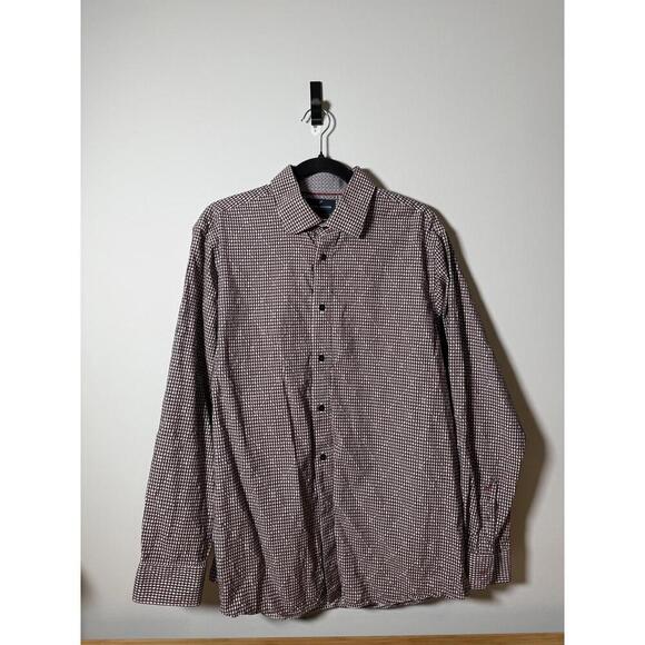 Daniel Hechter Other - Daniel Hechter Paris Button-Up Shirt Men’s L – Burgundy Geometric Cotton